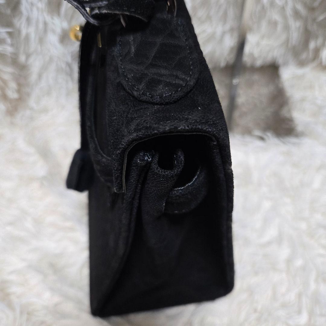 希少 エレファント レザー ブラック グレー 象 ハンドバッグ カデナ