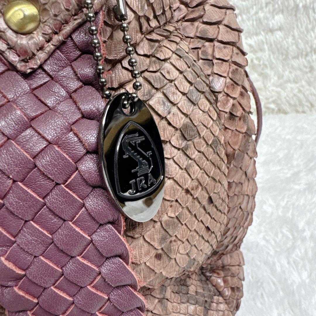 希少カラー】JRA ダイアモンドパイソン ハンドバッグ チャーム付