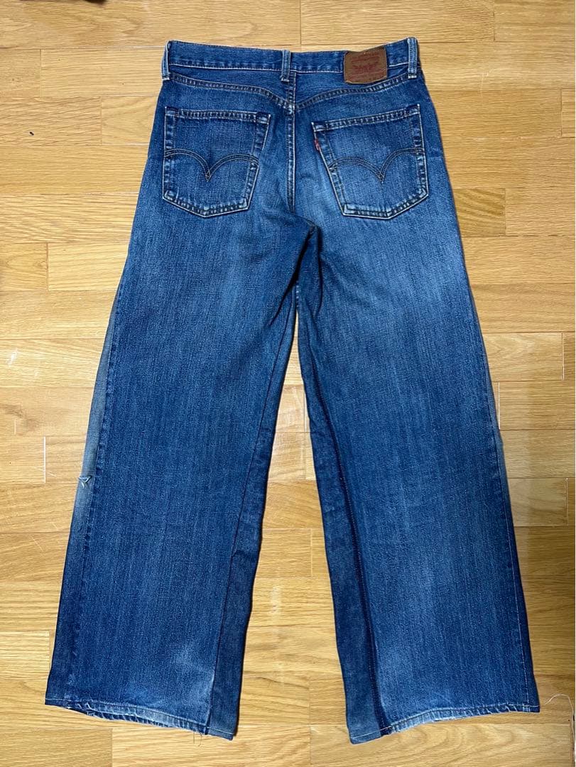 バギーデニム リメイクデニム ワイド バギー - 袴デニム ハンドメイド