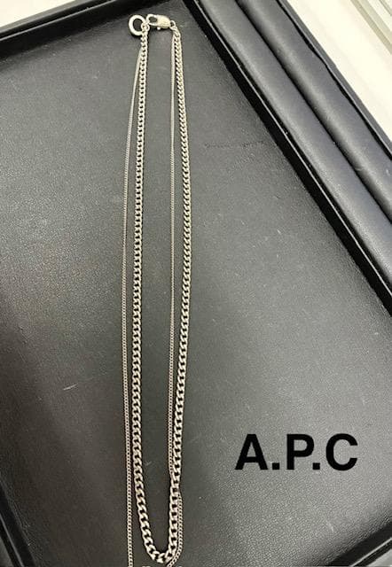 493★A.P.C シルバーネックレス 2連 アーペーセー ブランド