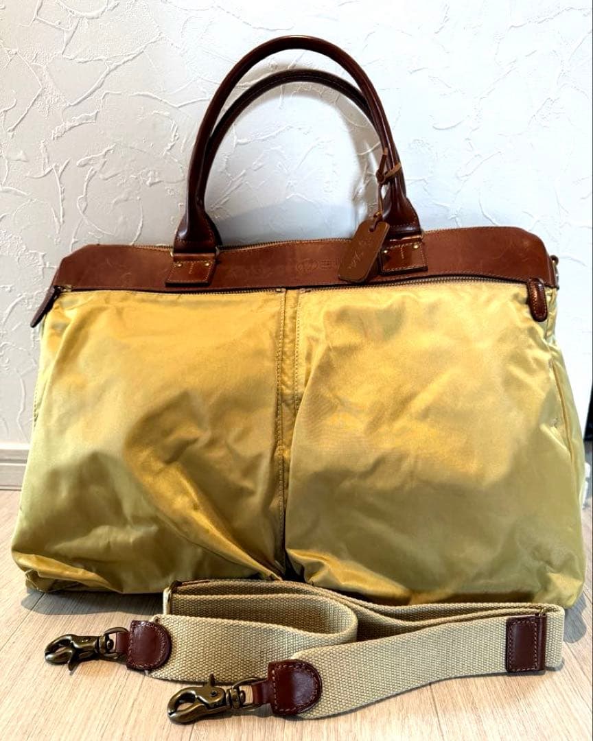 H*T様 美品フェリージ Felisi01/26 ナイロン×レザートートバッグ