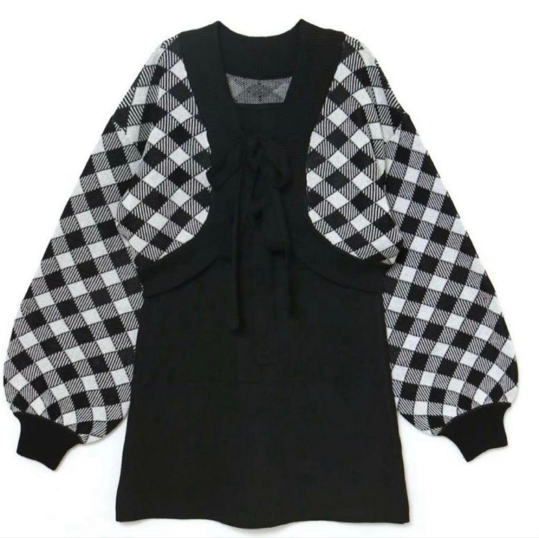 bubbles リボン ニット アンサンブルワンピース - メルカリ