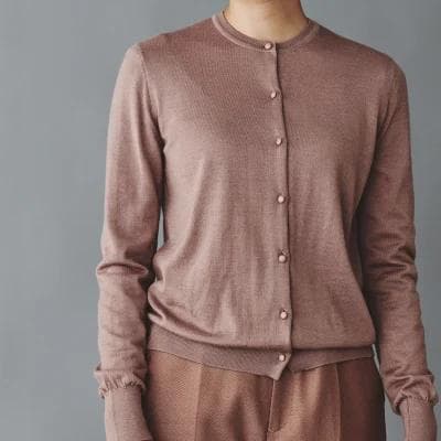 mina perhonen ニットカーディガンroseraie