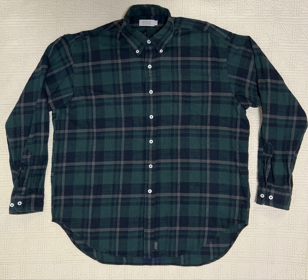 TWILL PLAID BIG BD SHIRT Mサイズ　セダン