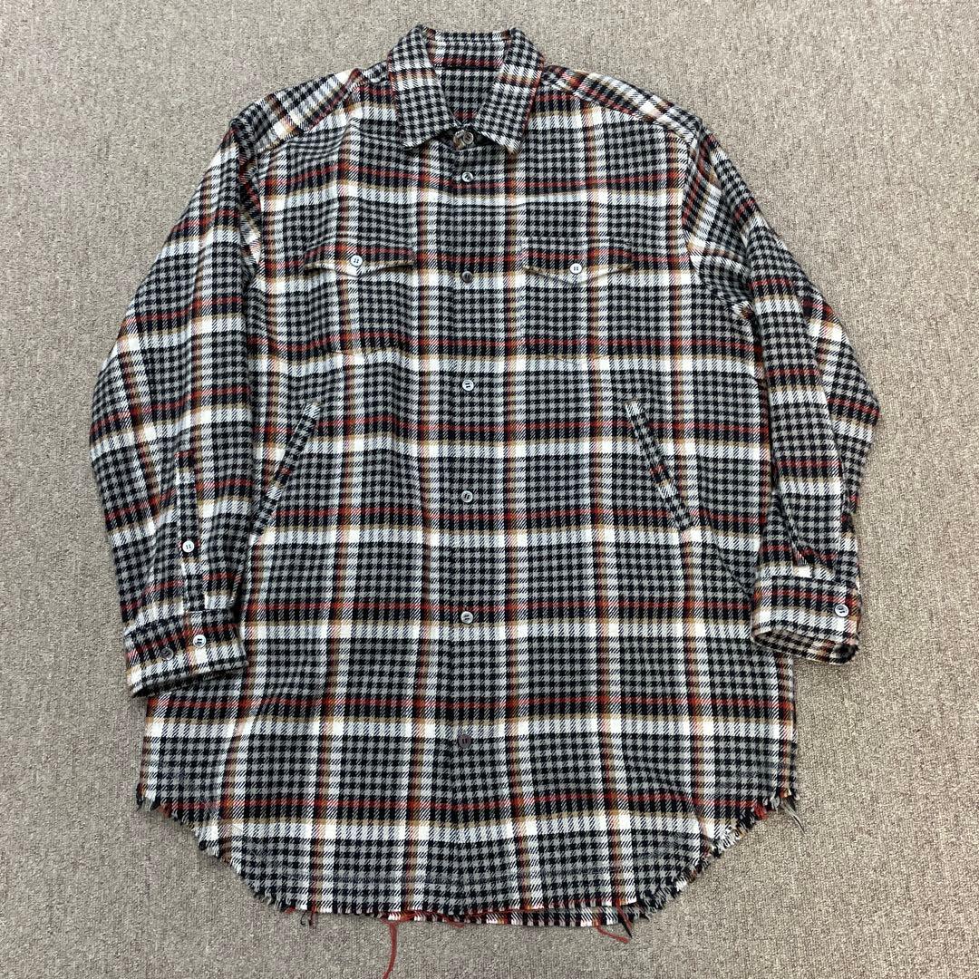 UNDERCOVER チェック柄ネル　ロングシャツ サイズ3