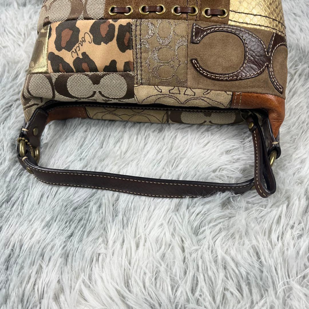 Coach コーチ アクセサリーポーチ バニティ パッチワーク シグネチャー