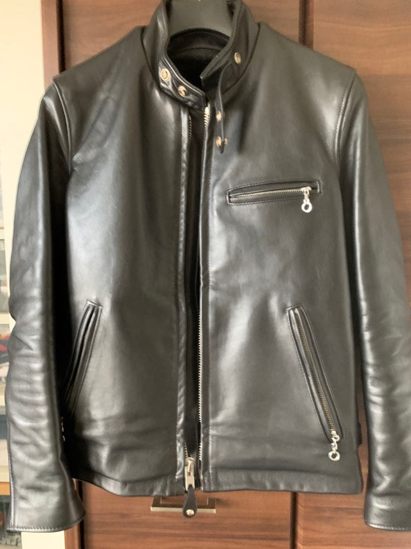 Schott 黒 レザー シングルライダースジャケット