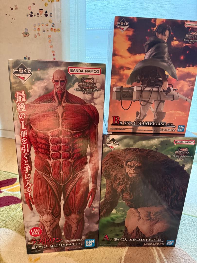 一番くじ進撃の巨人　A賞、B賞、D賞、ラストワン賞セット