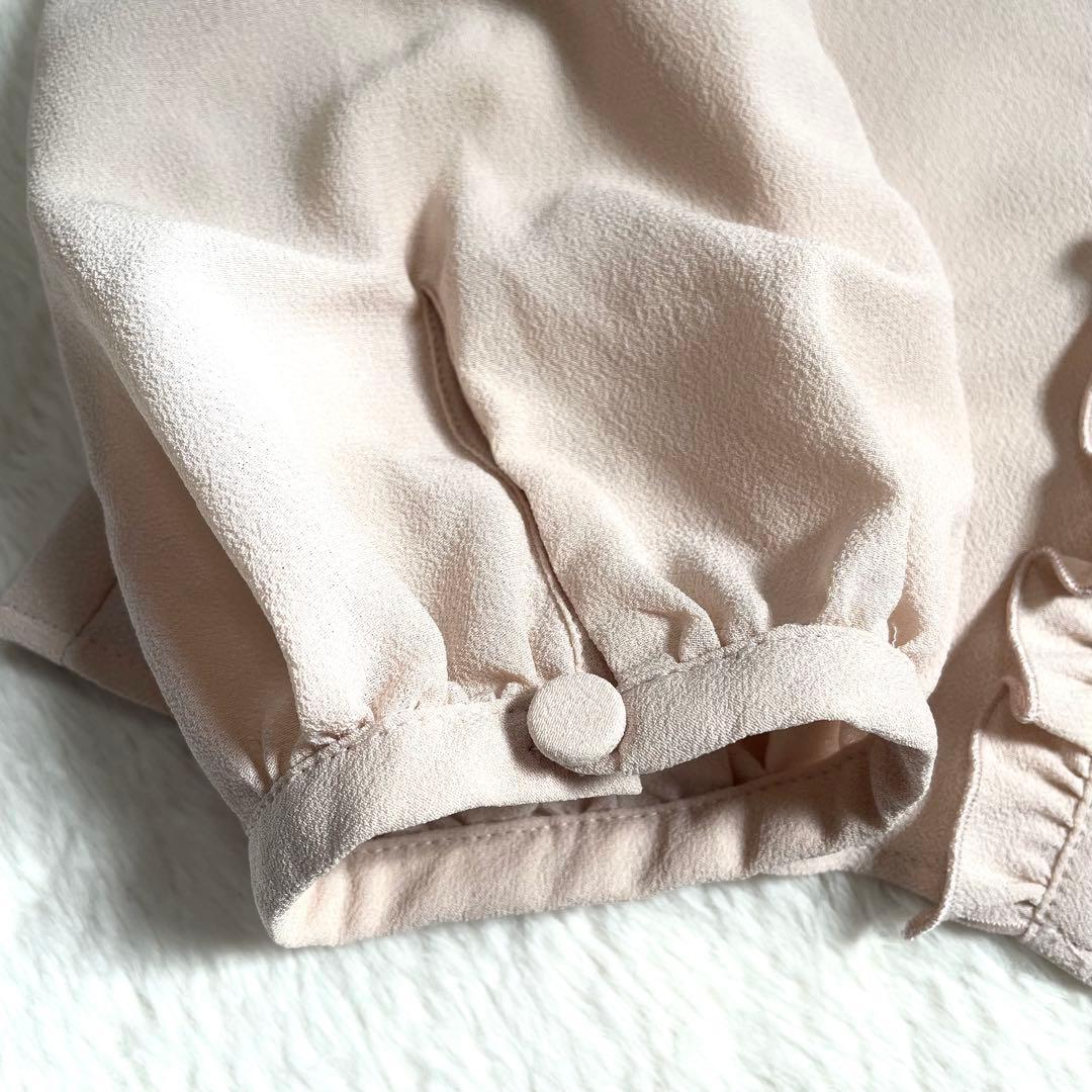 美品《LOULOU WILLOUGHBY》シフォンフリルブラウス リボン M