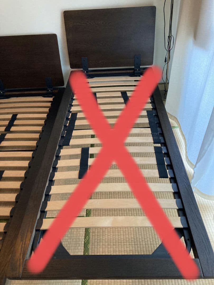 【ばしちゃん】無印良品ベッド　ヘッドボード及び金具のみ