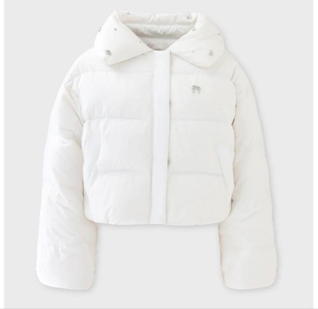 ジャケット・アウター mmeeme Bijou cropped down jacket White
