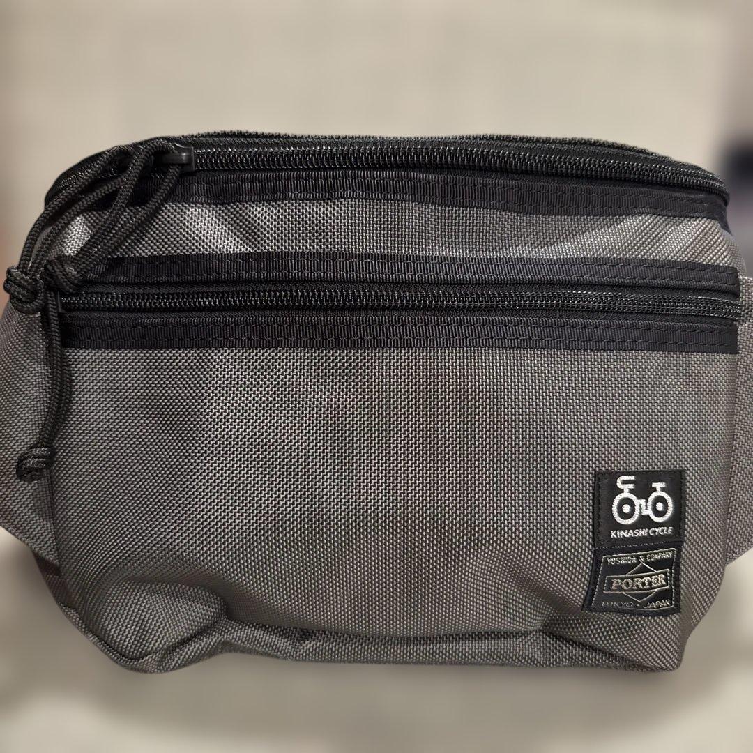 PORTER × KINASHI CYCLE 木梨サイクル　ボディバッグ グレー