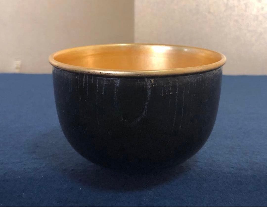《R》黒塗内金 盃洗4客組 木製漆器 木箱 時代　251216お5