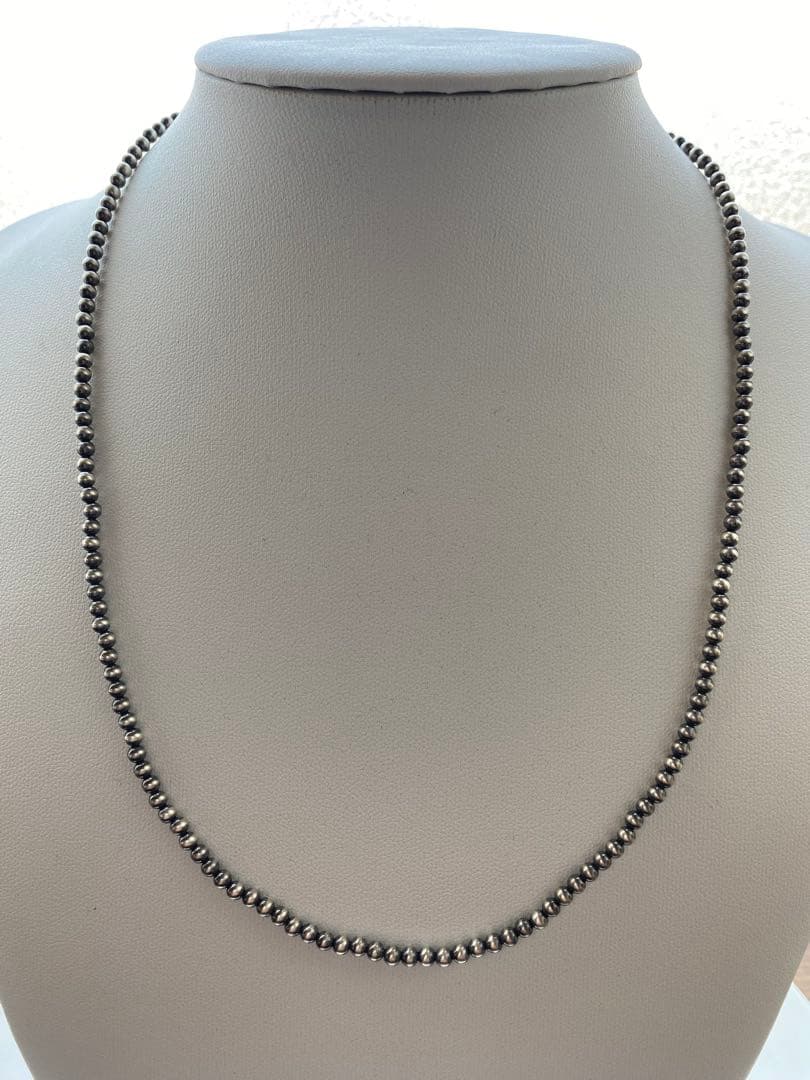 ナバホ ビーズ パール シルバー silver 925 ネックレス 燻銀 50 - メルカリ