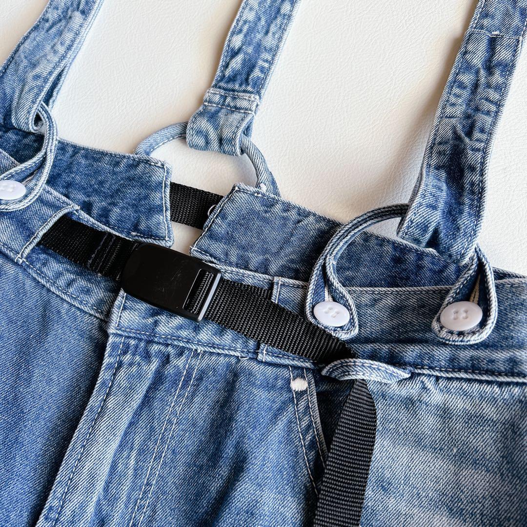 RNA ⿻ サスペンダー ワークパンツ デニム カジュアル ルーズ ベルト