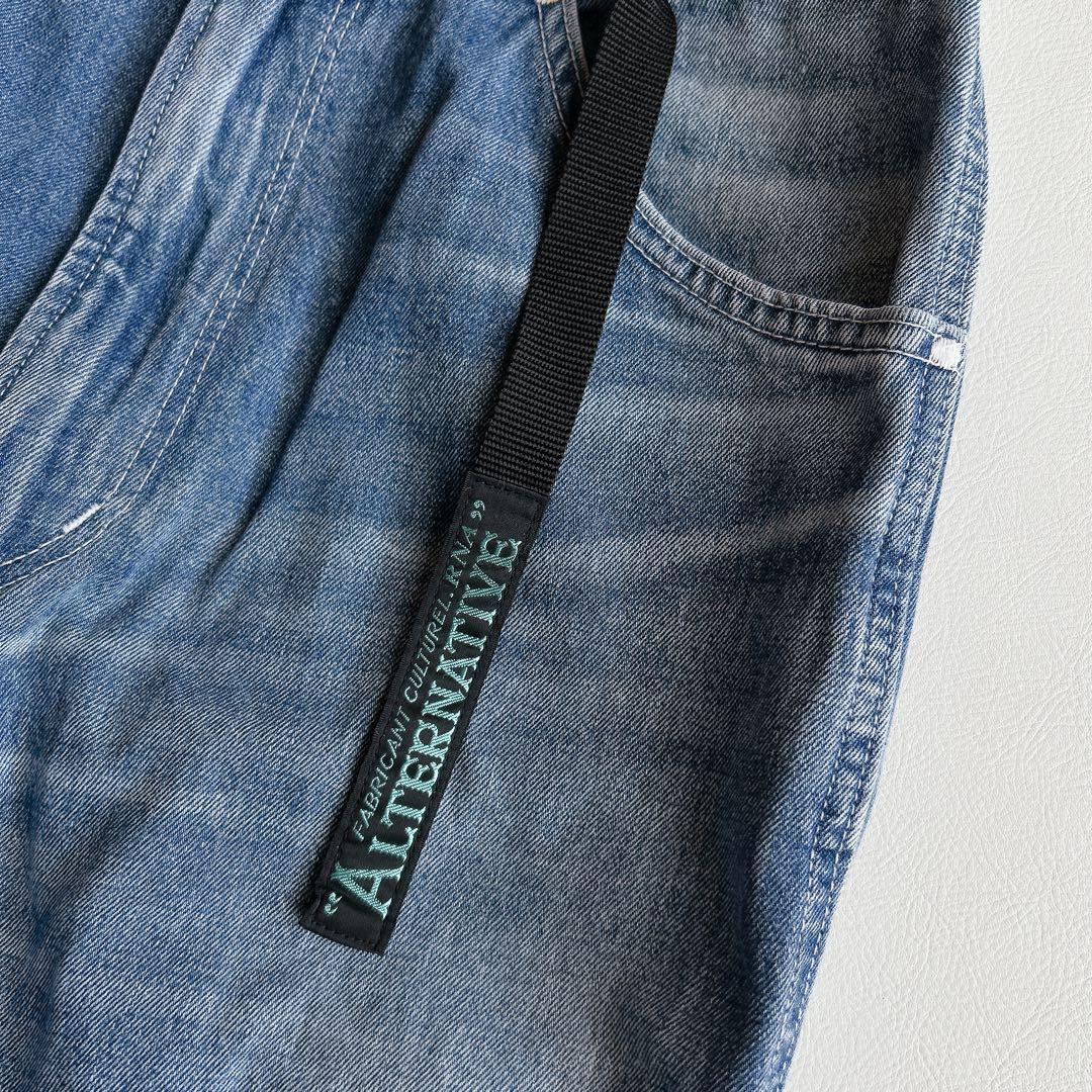 RNA ⿻ サスペンダー ワークパンツ デニム カジュアル ルーズ ベルト