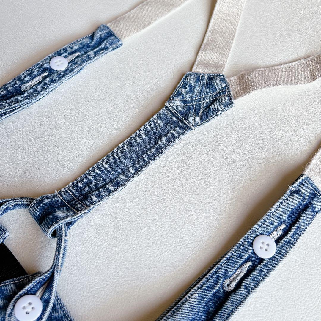 RNA ⿻ サスペンダー ワークパンツ デニム カジュアル ルーズ ベルト