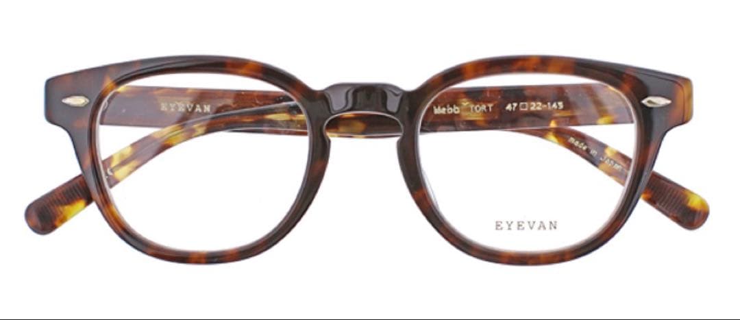 【EYEVAN】伊達メガネ 47サイズ Webb TORT