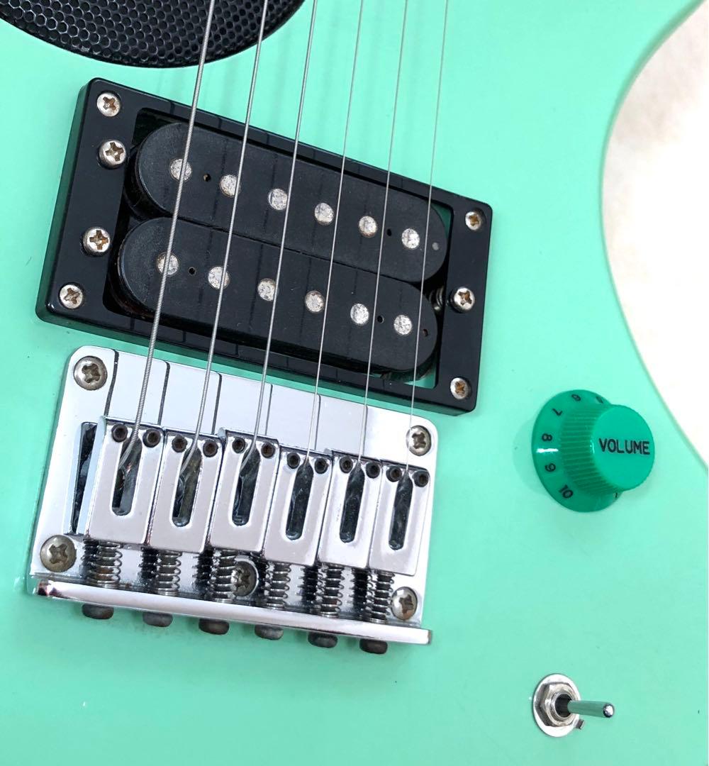 美品】ZO-3 ミントグリーン アンプ内蔵ミニギター ヘッドフォン端子付