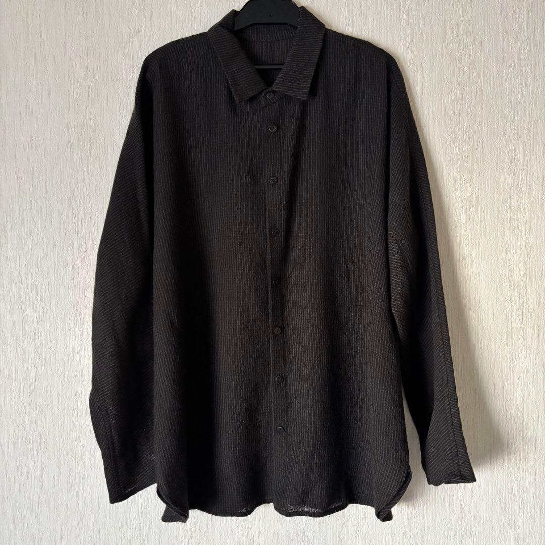 ババグーリ　2024冬　薄手ウールシャツ　ゆったり