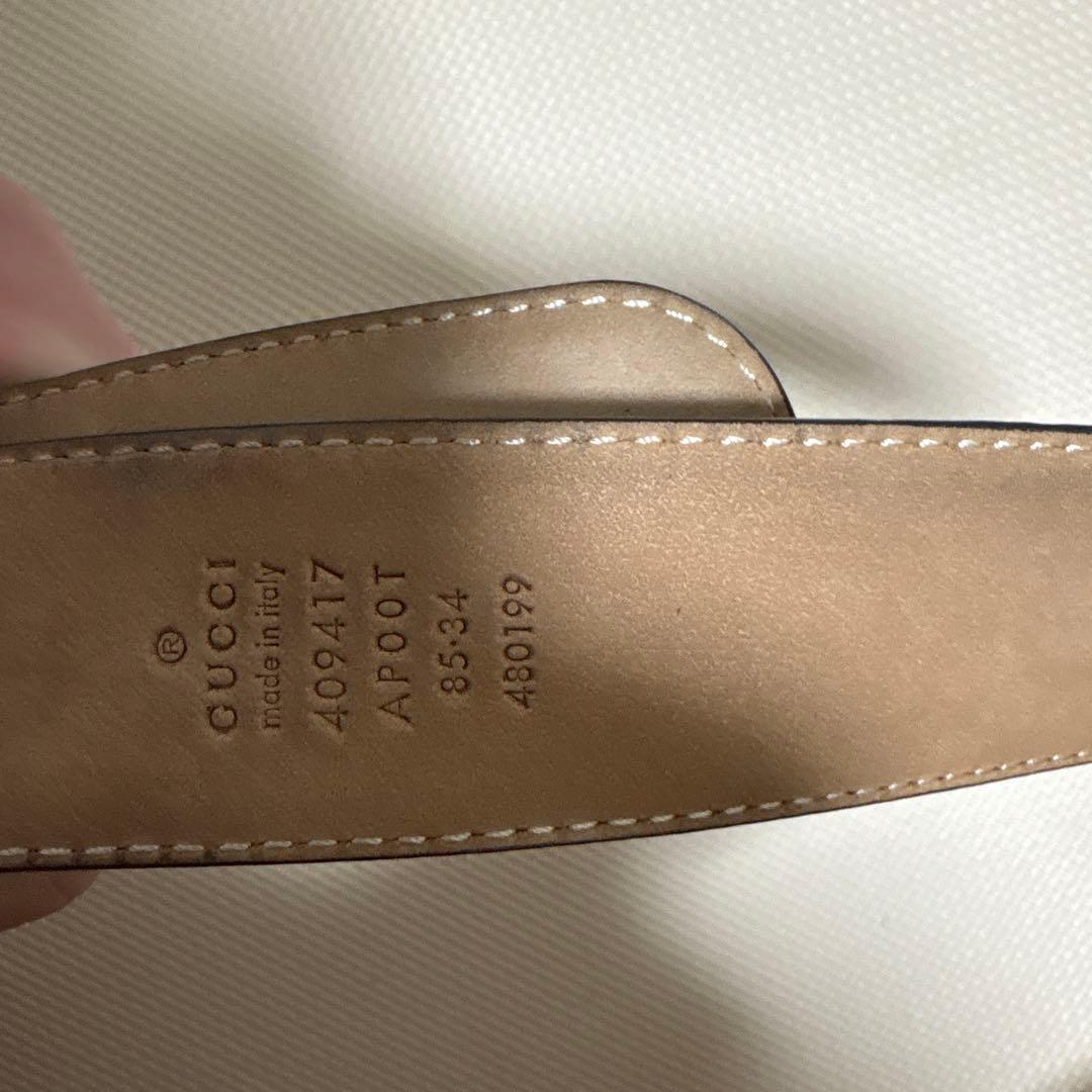 GUCCI ブラック ダブルGロゴ ベルト 85-34 - メルカリ