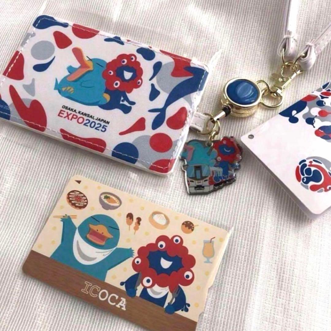 万博会場限定】ICOCA・ミャクミャク イコちゃん 合皮パスケース セット