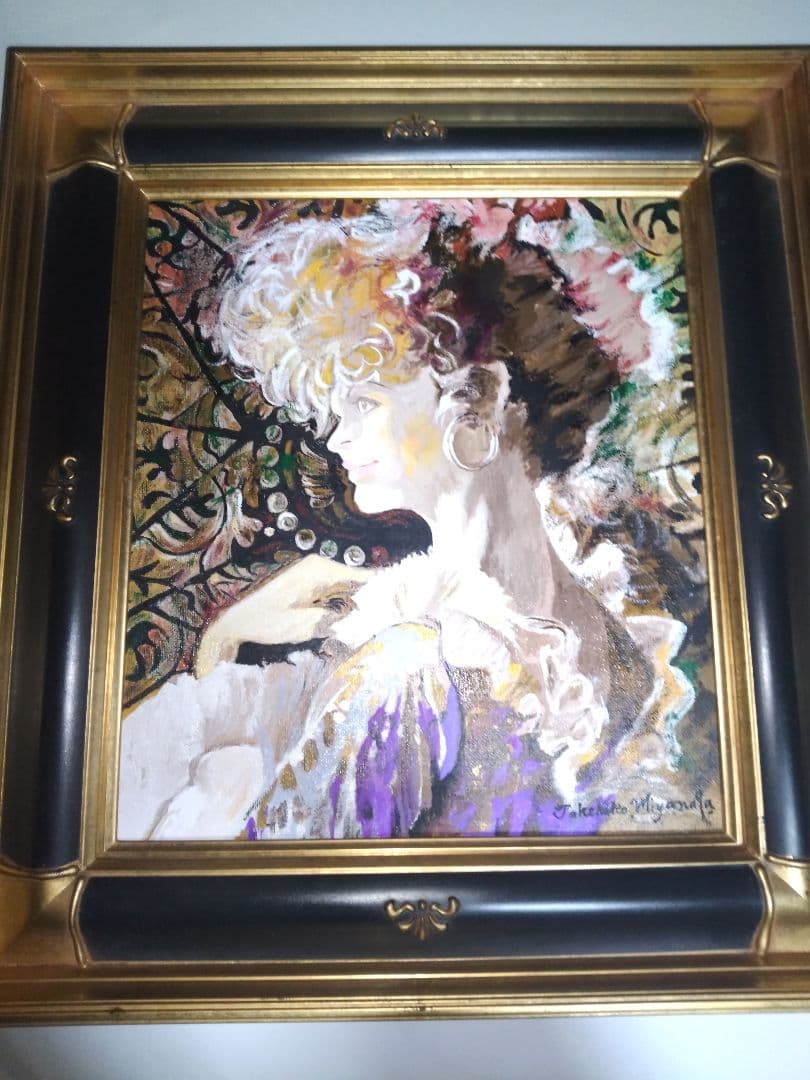 宮永岳彦、絵画油彩、約6F、黎、新品高級額縁、肉筆、東郷青児、高塚省吾。