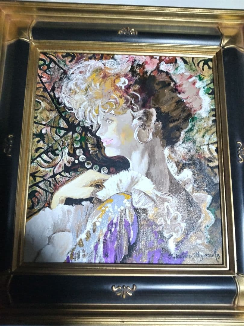 宮永岳彦、絵画油彩、約6F、黎、新品高級額縁、肉筆、東郷青児、高塚省吾。