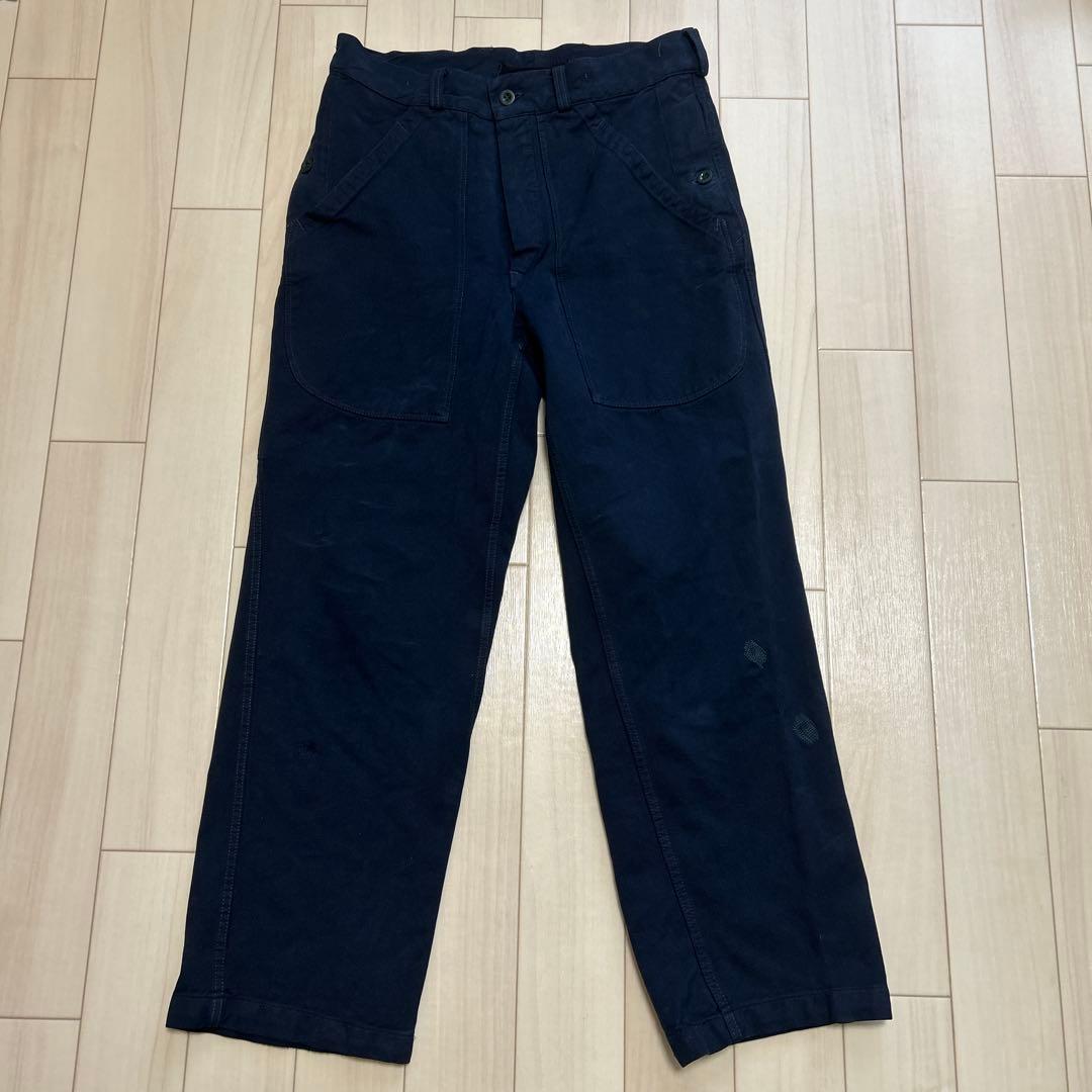 【即完品】　WAIPER 実物 スイス軍 後期　デニムワークパンツ NAVY染め