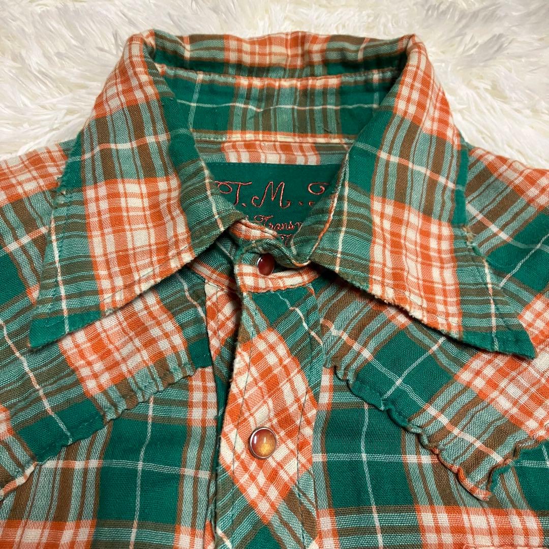 《状態良初期当時物人気早い者勝ち》ティーエムティーtmtチェックウエスタンシャツ