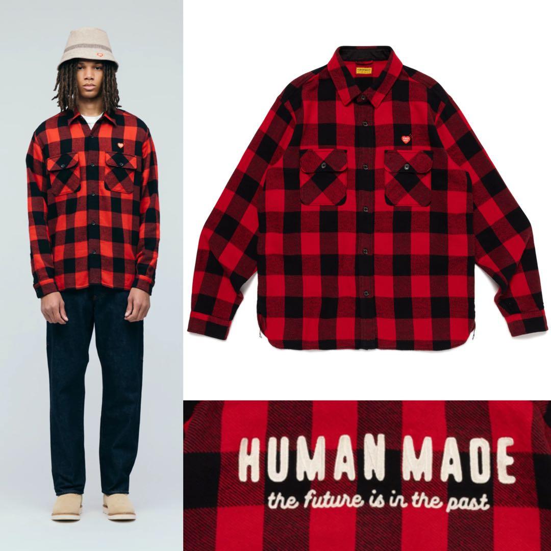 新品 赤S HUMAN MADE 25AW CHECK SHIRT ネルシャツ - メルカリ