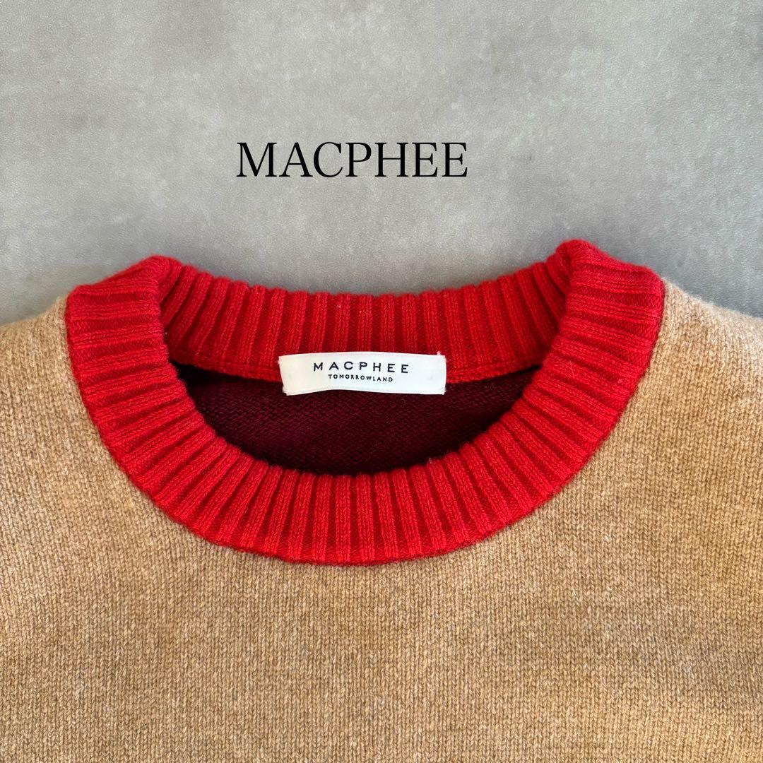 MACPHEEカラーブロック長袖ニットセーター