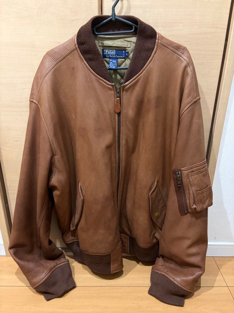 【90s希少】Polo Ralph Lauren オールレザー MA-1 楽天市場】90s ☆ ポロ ラルフローレン 本革 ラム レザー MA-1 タイプ