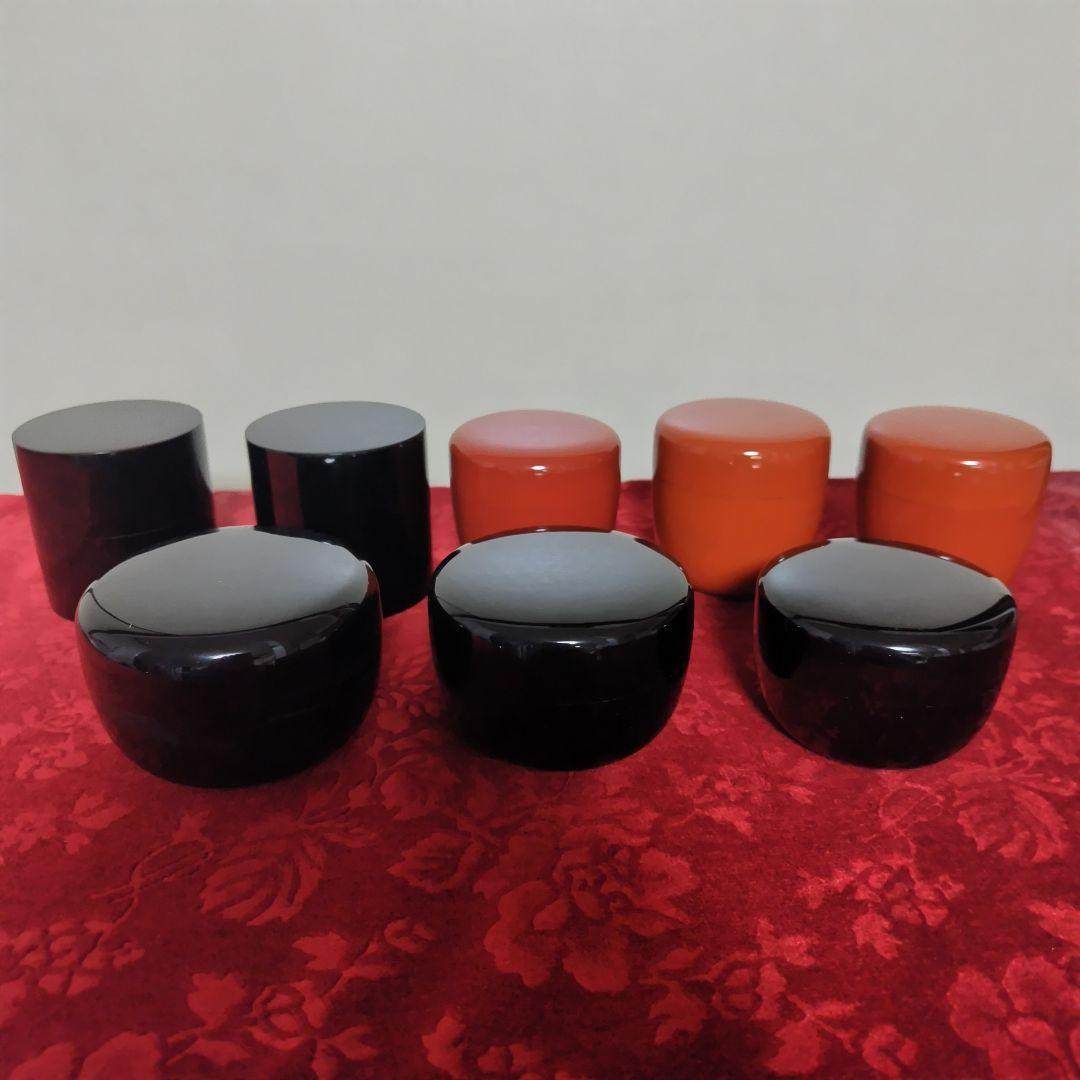 琉球塗 漆器 盆 セット 朱×黒 丸盆 角盆 箱付き 中古