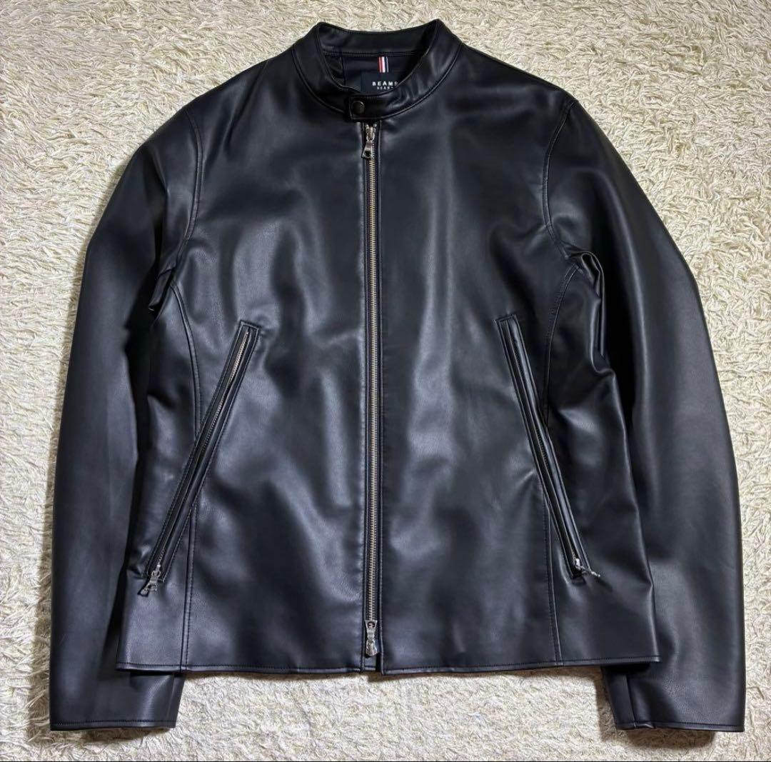 【人気 美品】ビームス　レザージャケット　黒　シングルライダー BEAMS PLUS（ビームス プラス）Rider's Jacket Leather（ブルゾン