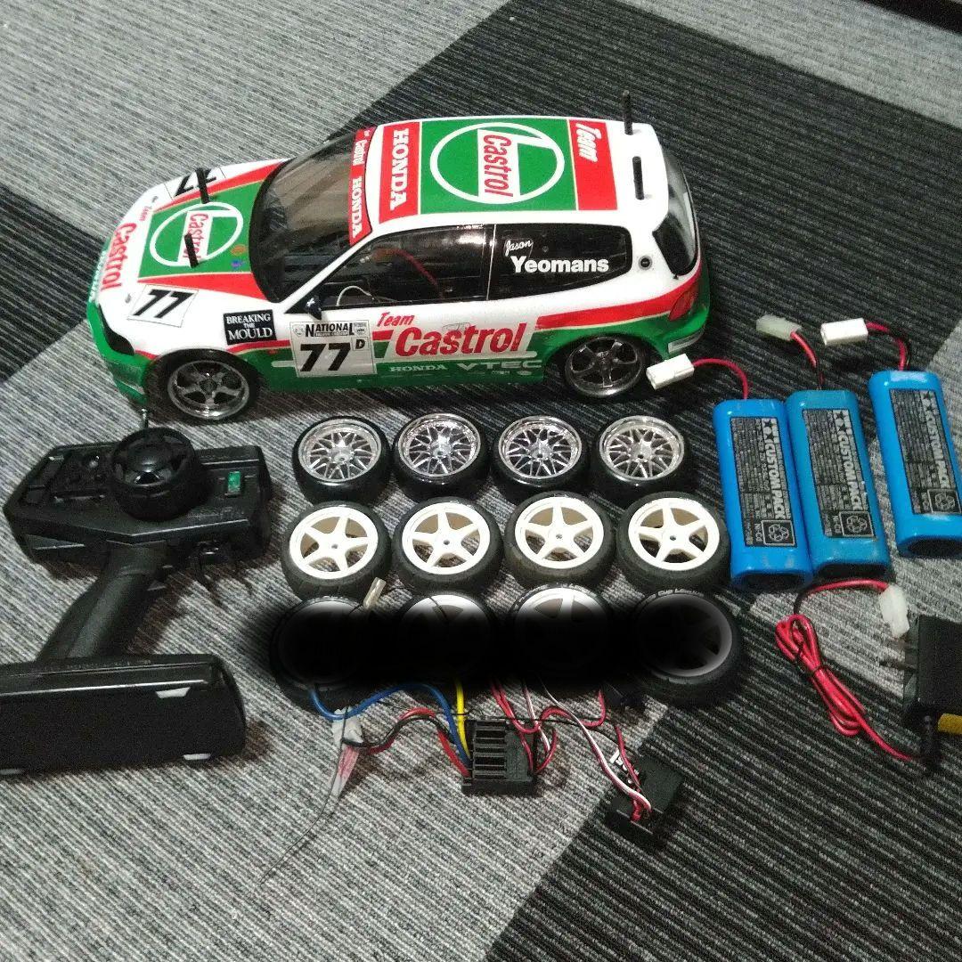 田宮　タミヤ　TT-01D カストロール　シビック　VTi　EG6 大阪　JDM