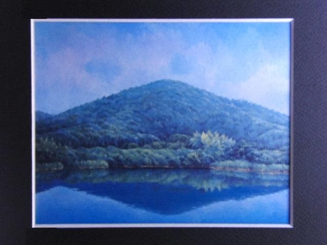 入江観、【三輪山】、希少な額装用画集より、状態良好、新品額装付、日本人画家