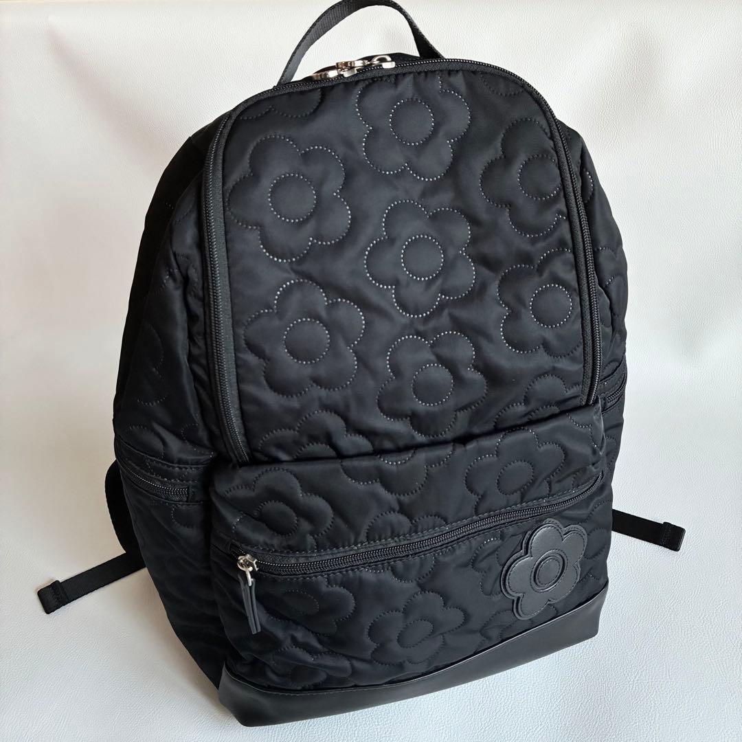 美品 マリークワント デイジー リュック バックパック 黒