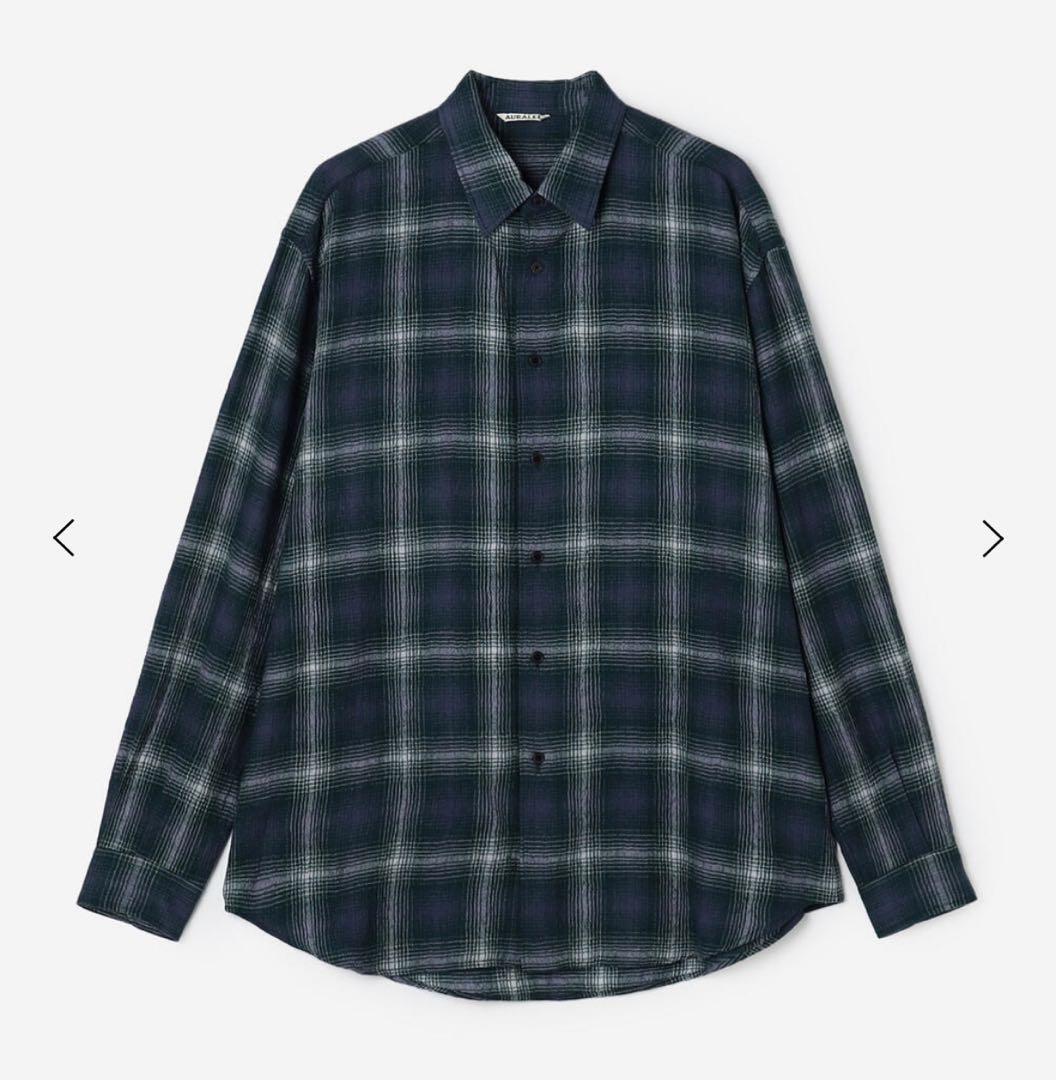 トップス AURALEE AIRY WOOL CHECK SHIRT 25AW