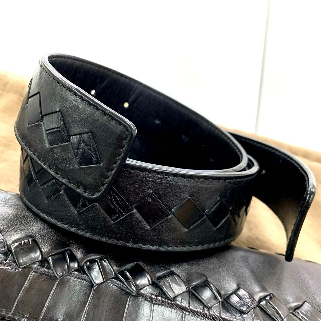 新品160万 ボッテガ イントレ クロコダイル メッセンジャー ショルダー