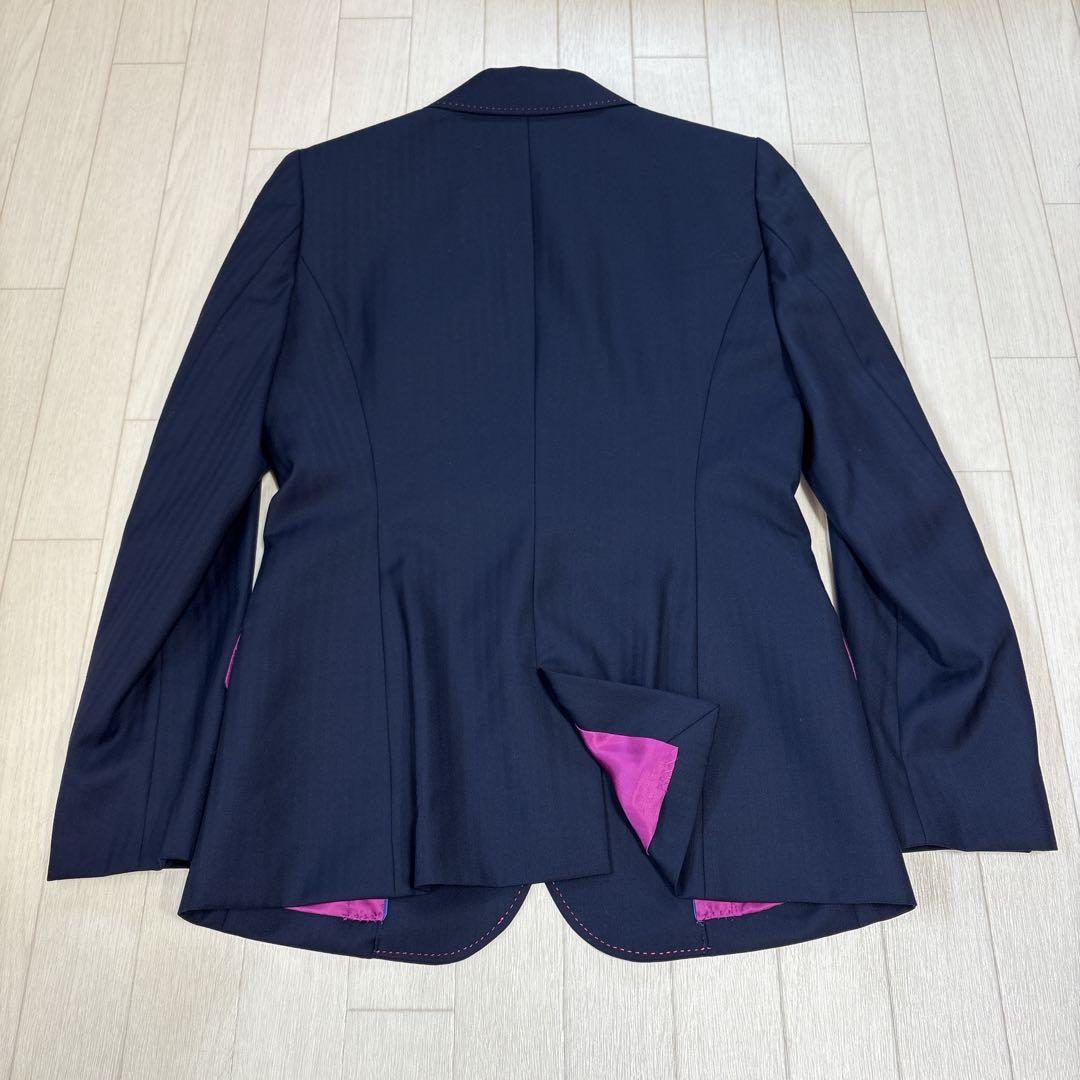 極美品 21AW アキコオガワ 高級 ウール ストライプ パンツスーツ 38