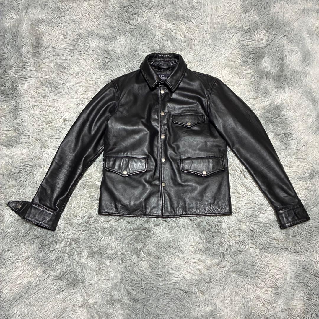 【未使用に近い】SERGIO×Haruf 本革 ライダース〈定価19,800円〉