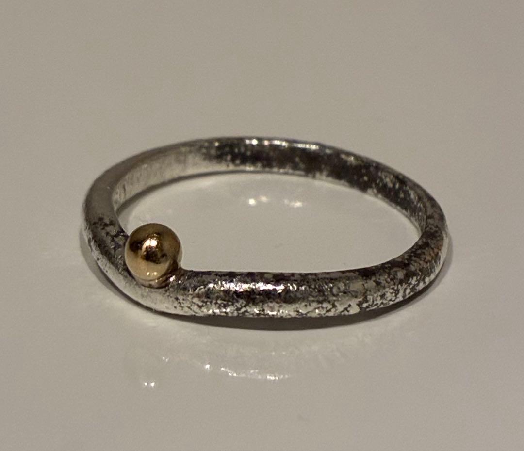 K18金 × 925 シルバー ツートーン ヴィンテージ プチ レディースリング