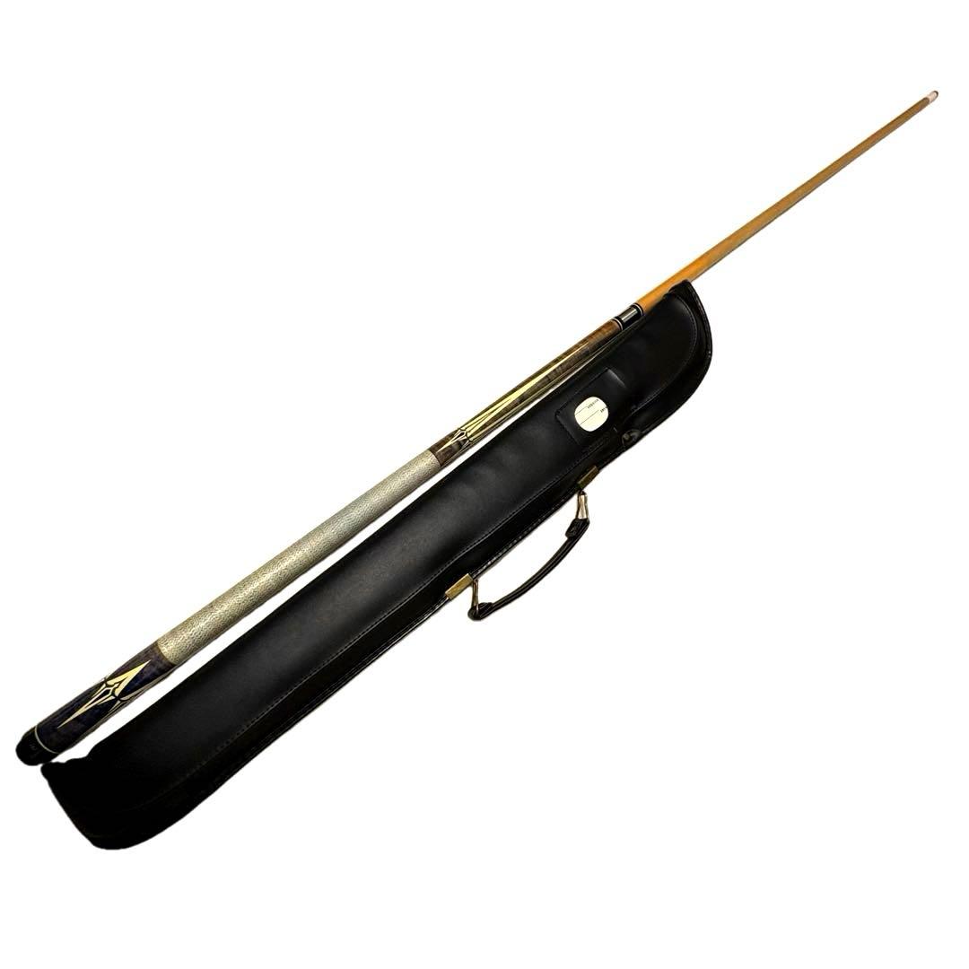 美品 J&J ビリヤード プレイキュー5剣 青系象嵌デザイン バット