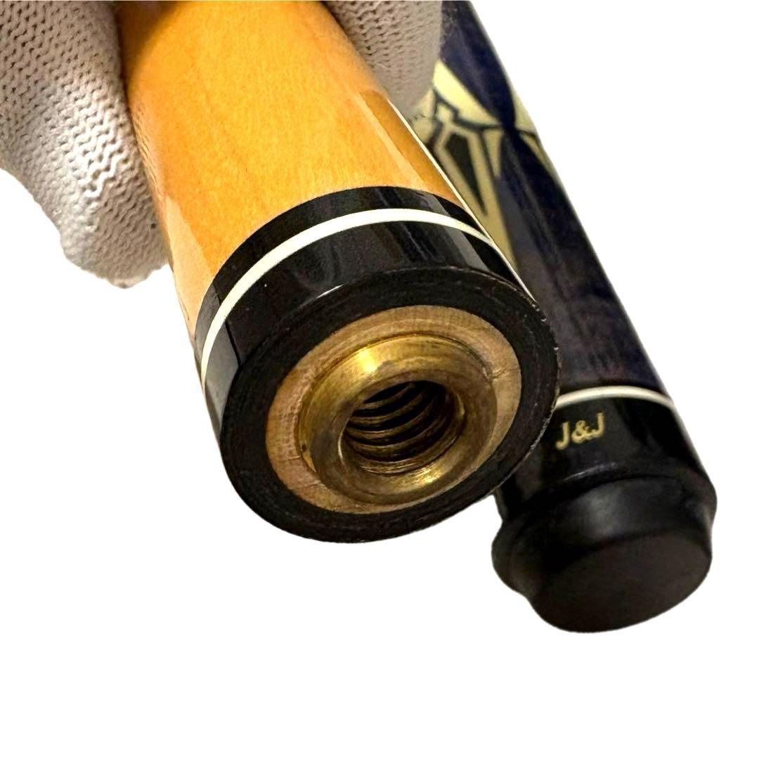 美品 J&J ビリヤード プレイキュー5剣 青系象嵌デザイン バット