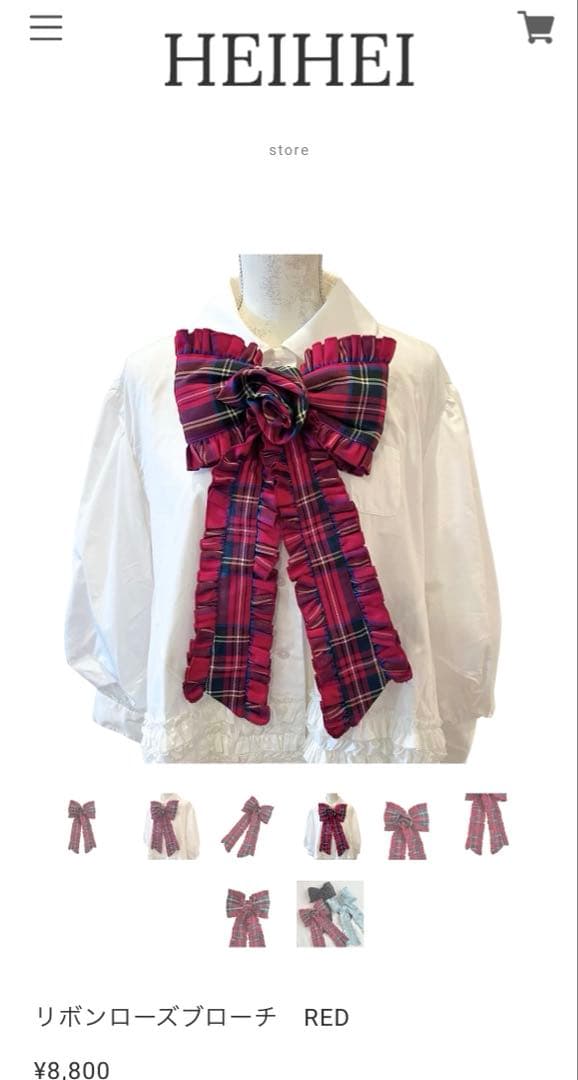 完売品 HEIHEI リボンローズブローチ　RED 完売品 HEIHEI リボンローズブローチ RED 完売品 HEIHEI リボンローズ