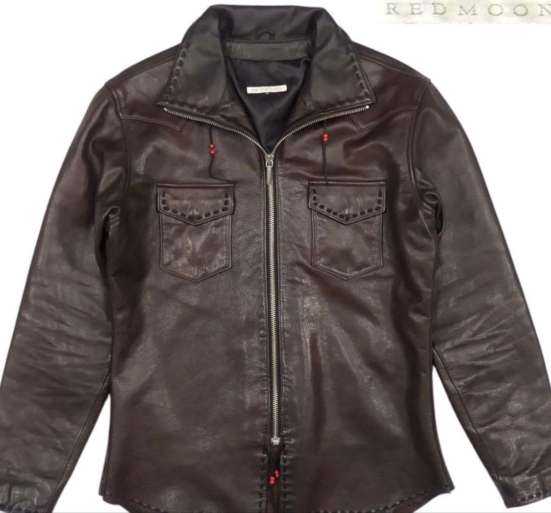 REDMOON ダークブラウン レザーシングルライダース