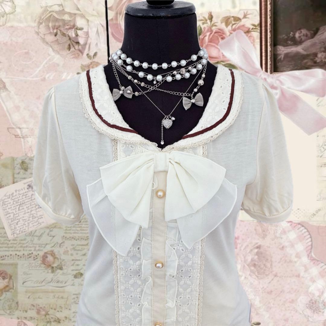 y2k axes femme リボン コットンレース ウィッシュコア 森ガール