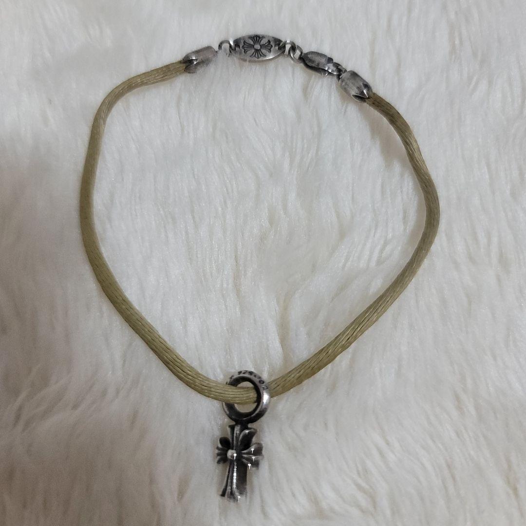 クロムハーツ KZブレスレット シルクブレスレット クロス シルバー ホワイト