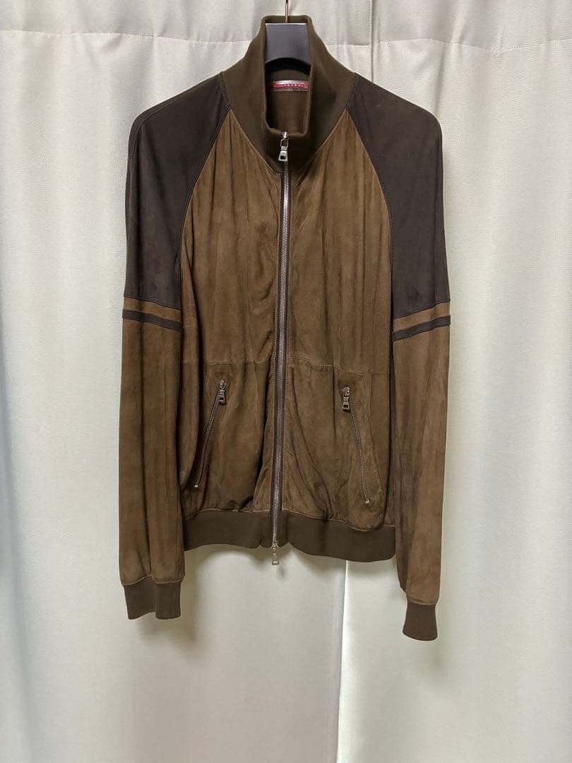 ジャケット・アウター special prada suede track jacket Prada Suede Jacket | Brown | FARFETCH